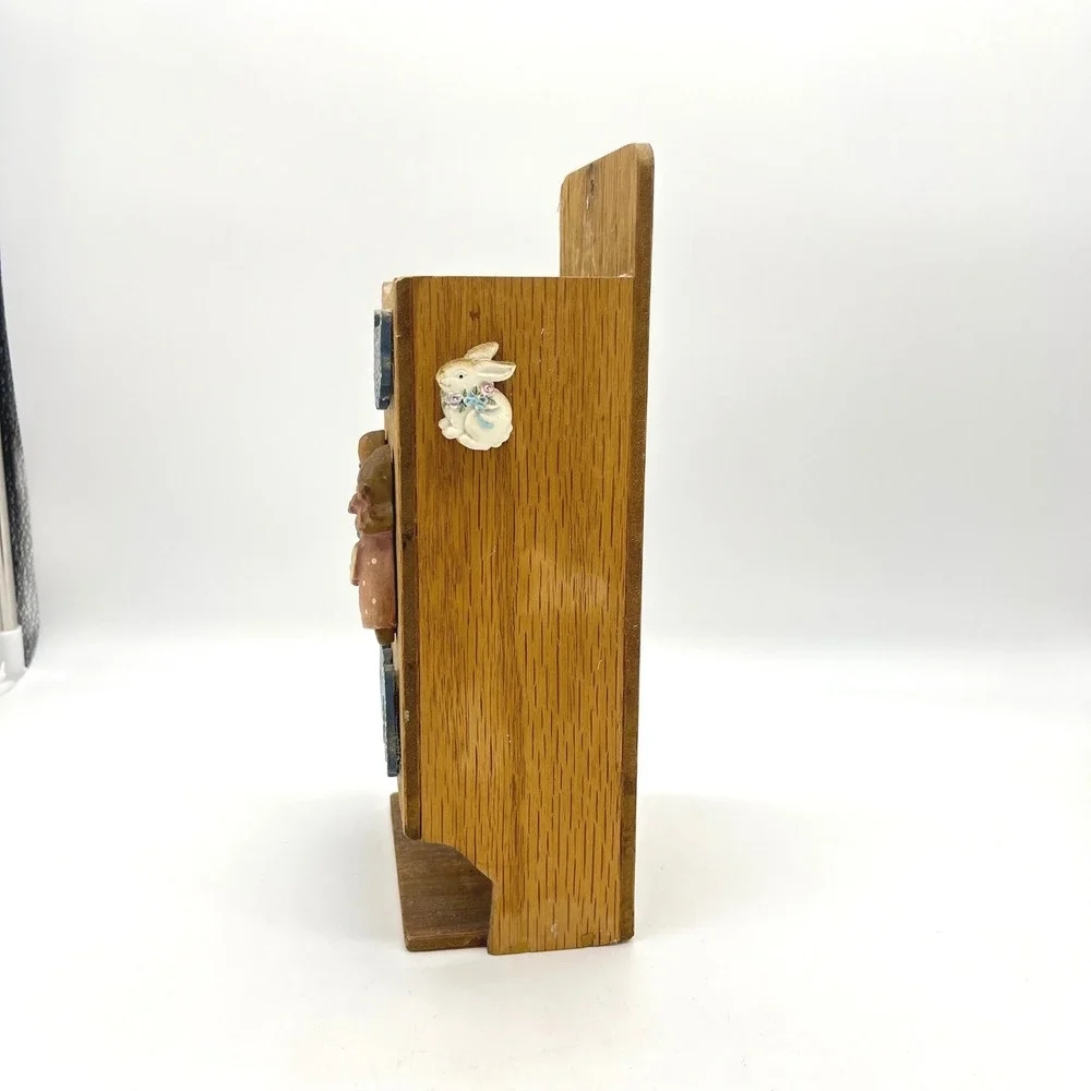 Vintage‎ Country Bath Wooden Wall Mount Dispenser Holder Folk Art Decor 11 inch